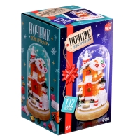 Конструктор блочный ночник &laquo;Домик&raquo;, 132 деталей, с гирляндой