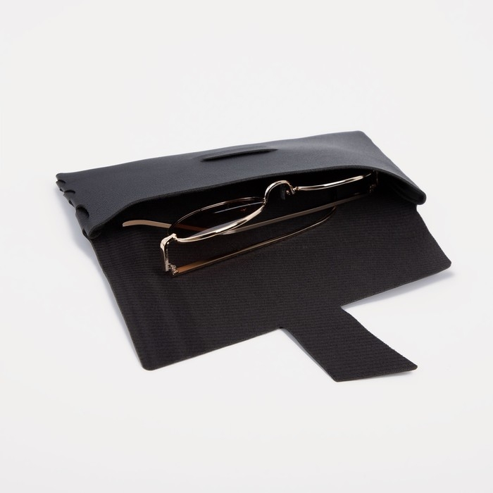 Футляр для очков на затяжке, длина 16 см, цвет чёрный Футляр для очков на затяжке, длина 16 см, цвет чёрный