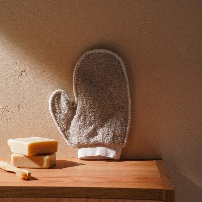 Мочалка - варежка массажная SL Home &laquo;Ортика&raquo;, хлопок, 20&times;17 см, цвет бежевый