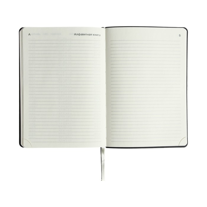 Ежедневник датированный 2024 A5 176 листов, deVENTE.Saltos, мягкая обложка из искусственной кожи, ляссе, кремовый блок 70 г/м2, чёрный