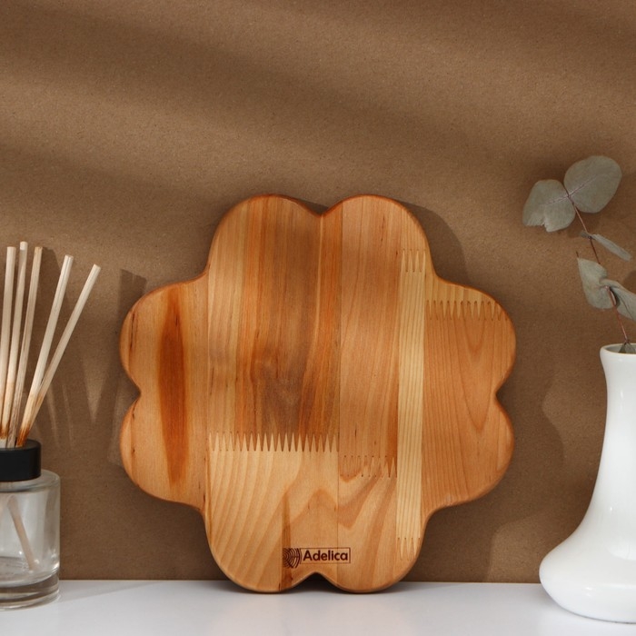 Менажница деревянная авторская Adelica &laquo;Сердце&raquo;, 22&times;22&times;1,8 см, пропитана минеральным маслом, берёза