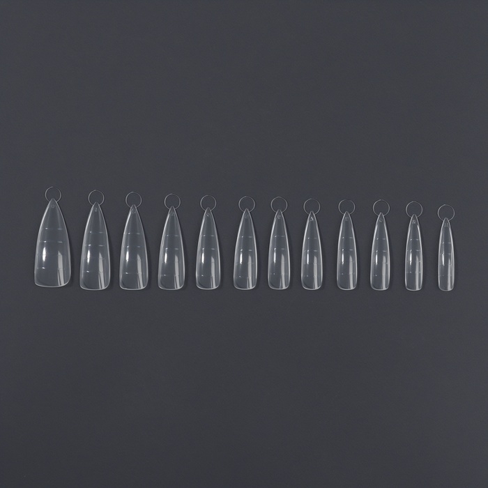 Верхние формы для наращивания в контейнере, 120 шт, миндаль, цвет прозрачный Верхние формы для наращивания в контейнере, 120 шт, миндаль, цвет прозрачный