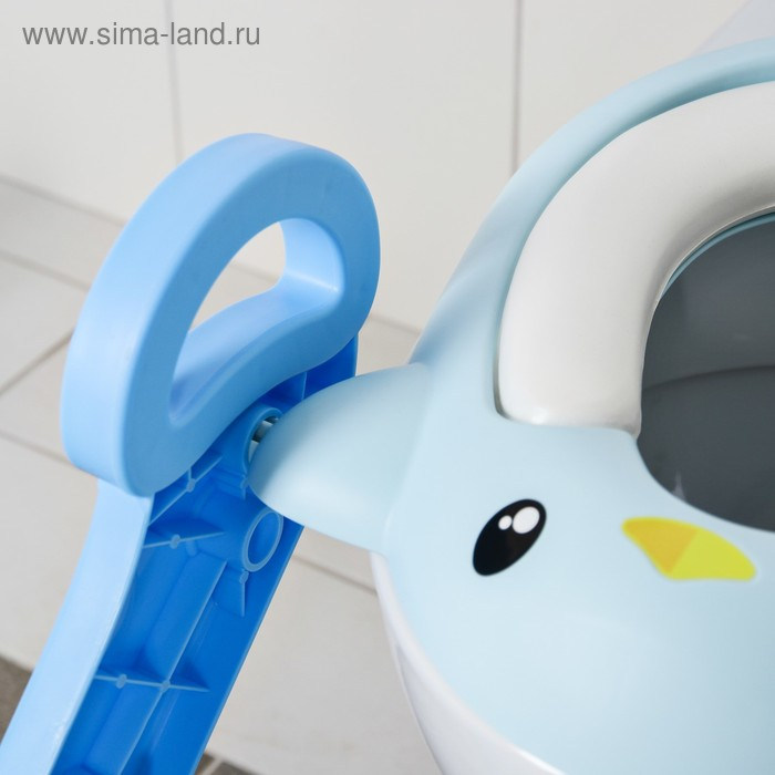 Детская накладка - сиденье на унитаз &laquo;Пингвин&raquo;, цвет голубой