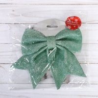 Ёлочная игрушка &laquo;Зимнее волшебство. Бант блеск&raquo; пластик, 20х18 см, светло-зелёный