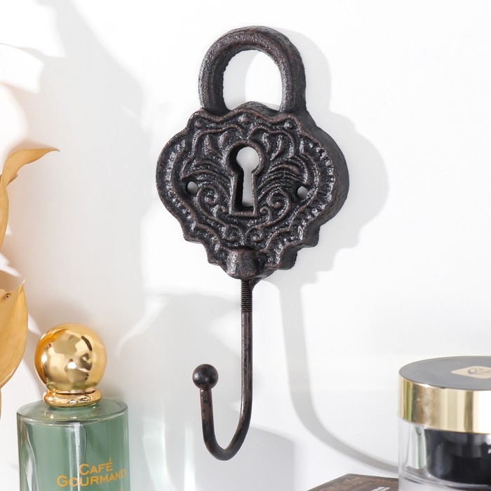 Крючок декоративный металл "Ажурный замочек" 8х5х17 см