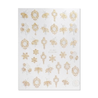 Новый год! Наклейки для ногтей &laquo;Часики&raquo;, цвет золотистый/белый