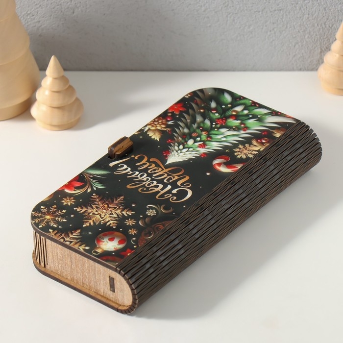Новогодняя шкатулка "С Новым годом.Ёлочка" 17х8,5 см