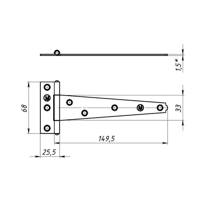 Петля стрела ПС-150 цинк, 60 шт.