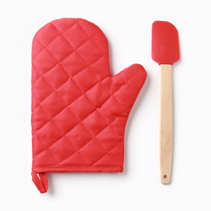 Набор подарочный Доляна "Символ года": варежка-прихватка, лопатка силикон