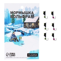 Мормышка Столбик чёрный, лайм глаз + куб хамелеон, вес 1.4 г Мормышка Столбик чёрный, лайм глаз + куб хамелеон, вес 1.4 г