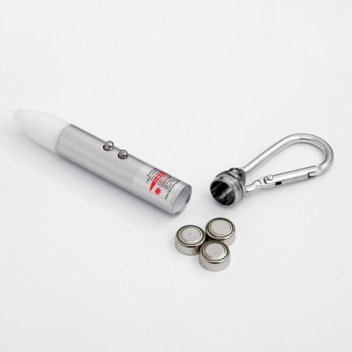 Лазерная указка Лазерная указка "Мастер К", с карабином, 3 LR44, 2 х 2 х 8.5