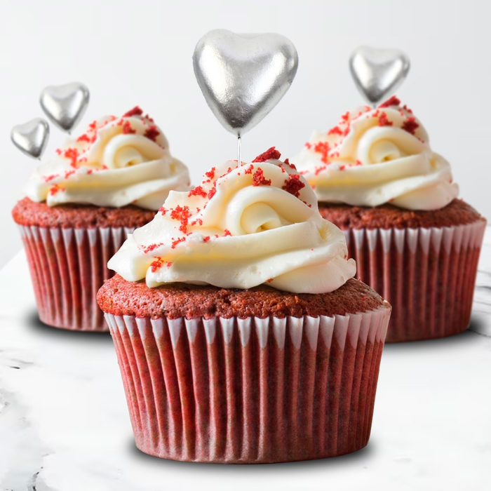 Набор топперов «Сердечки», 12 см, цвет серебро Набор топперов «Сердечки», 12 см, цвет серебро