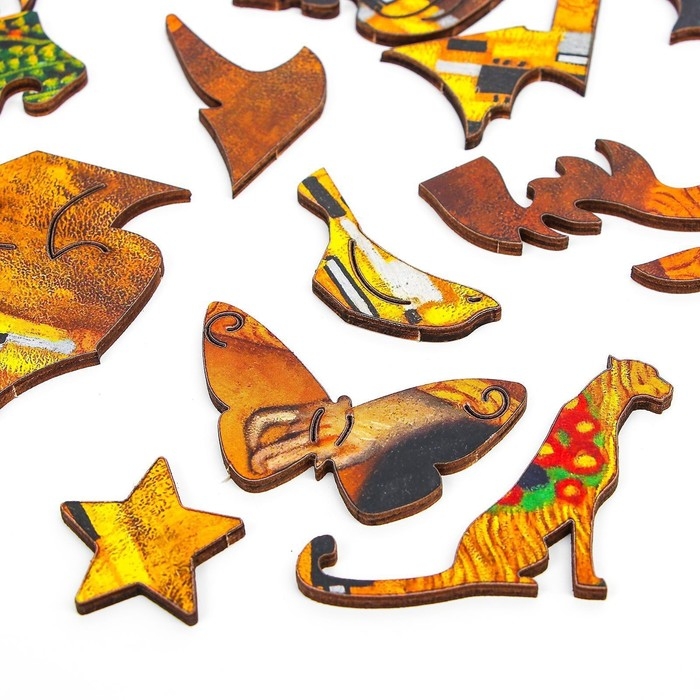 Деревянный пазл. Густав Климт «Поцелуй» с предсказанием Деревянный пазл. Густав Климт «Поцелуй» с предсказанием