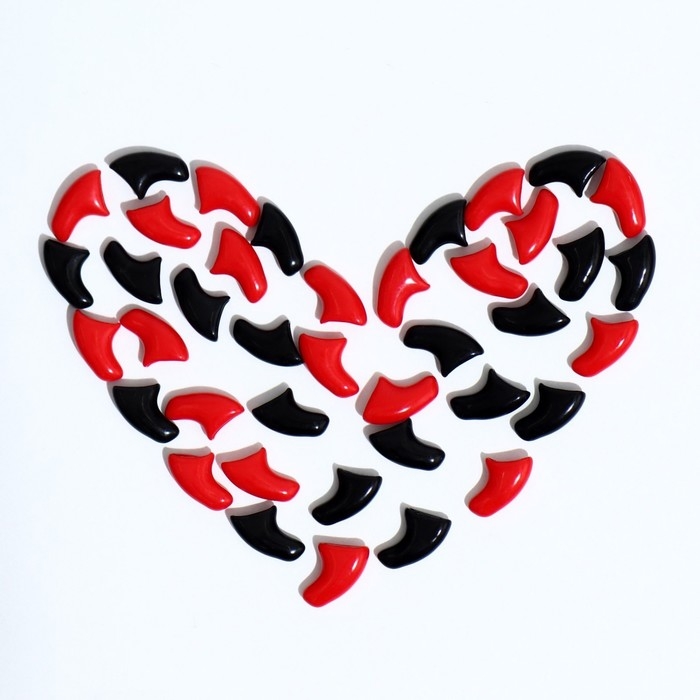 Когти накладные Когти накладные "Дуэт-Антицарапки" (40 шт), размер S, чёрные-красные