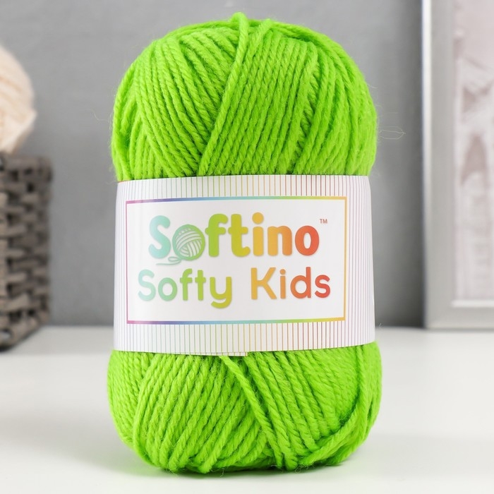 Пряжа 100% акрил Пряжа 100% акрил "Softy Kids" 90м ±5м 50 гр цвет 47 лайм