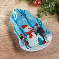 Тарелка стеклянная новогодняя Дорого внимание &laquo;Зима&raquo;, 13,4 х 20,5 см, стекло