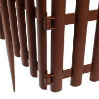 Ограждение декоративное, 30 &times; 300 см, 5 секций, пластик, коричневое, Greengo