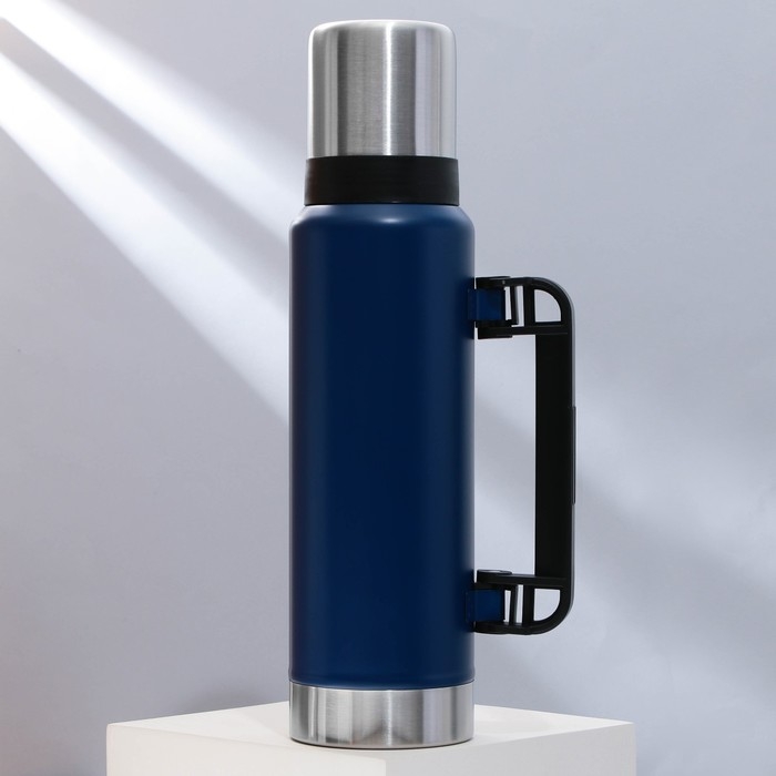 Термос &laquo;Рыбы много не бывает&raquo;, 1.2 л, синий, сохраняет тепло 16-18 ч