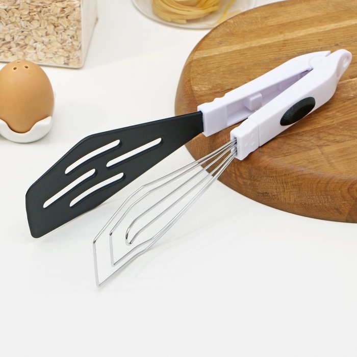 Лопатка двойная Доляна &laquo;Помощник&raquo;, 30 см, с держателем