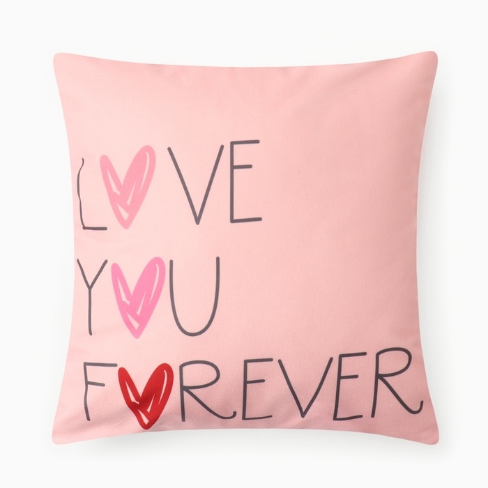 Чехол на подушку Этель Чехол на подушку Этель "Forever", 40*40 см, 100 п/э, велюр