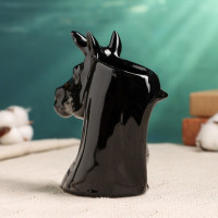 Кашпо - ваза "Единорог" 13х5х13см, черное Кашпо - ваза "Единорог" 13х5х13см, черное