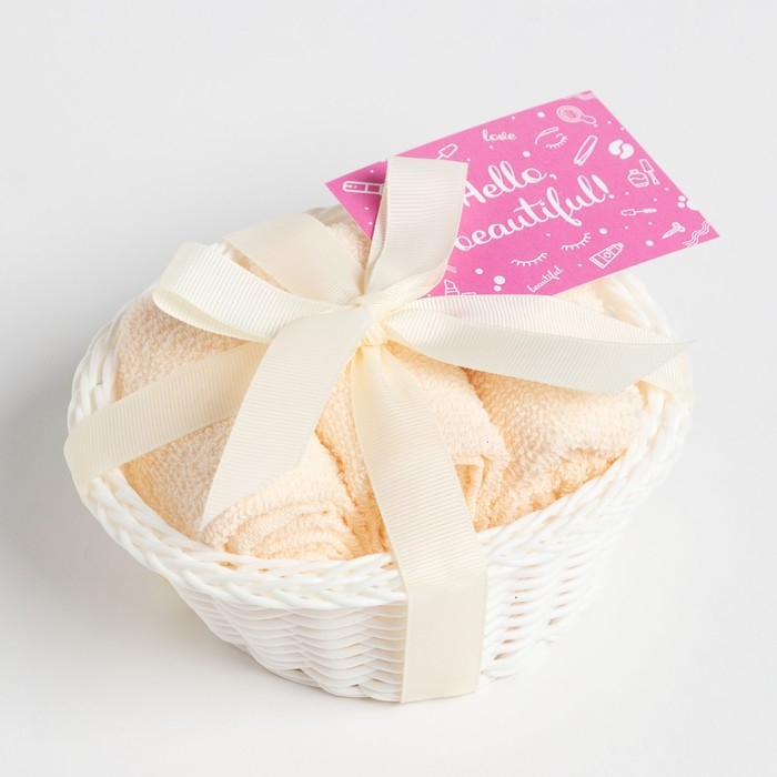 Набор махровых декор. салфеток Этель Набор махровых декор. салфеток Этель "Весеннее настроение"30х30см-3шт, цв.молочный