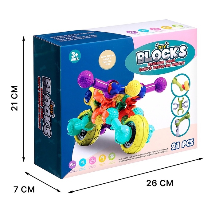 Конструктор шарнирный &laquo;Мотоцикл&raquo;, 21 деталь