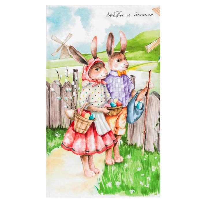 Полотенце пасхальное Этель &laquo;Любви и тепла&raquo; 40х73 см, 100% хл, саржа 190 гр/м2