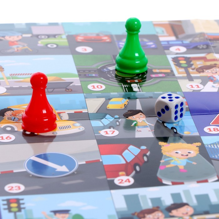 Настольная игра &laquo;Изучаем ПДД&raquo;, 2-4 игрока, 5+