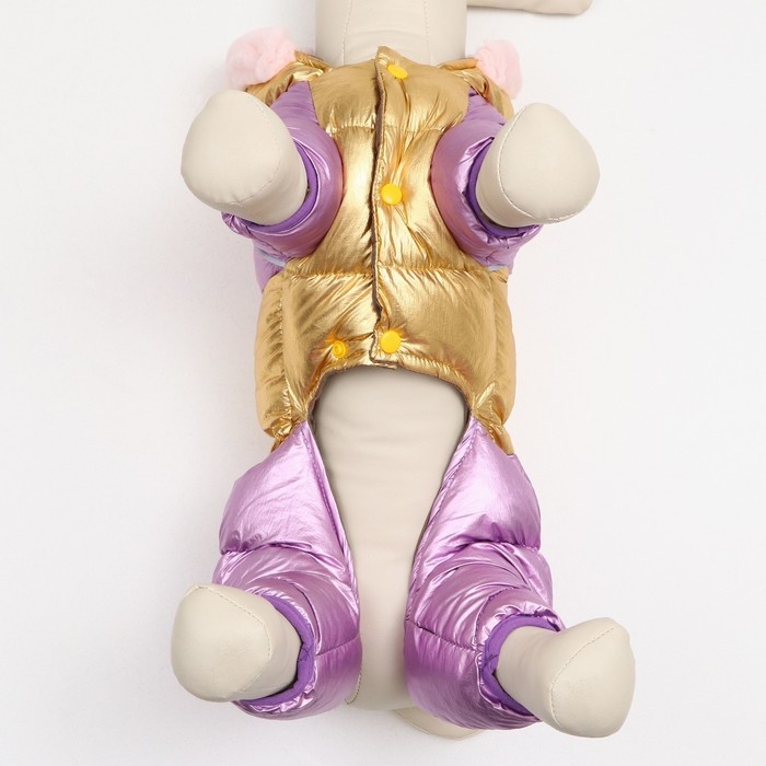 Комбинезон Комбинезон "Блик" с утяжкой, размер 16 (ДС 36 см, ОГ 46 см, ОШ 35 см), золото-лавандовый