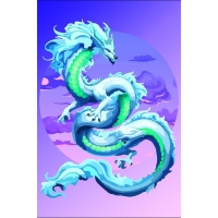 Алмазная вышивка с частичным заполнением на холсте &laquo;Небесный дракон&raquo;, 20 х 30 см