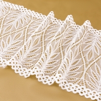 Кружевная эластичная ткань, 190 мм &times; 2,7 &plusmn; 0,5 м, цвет белый