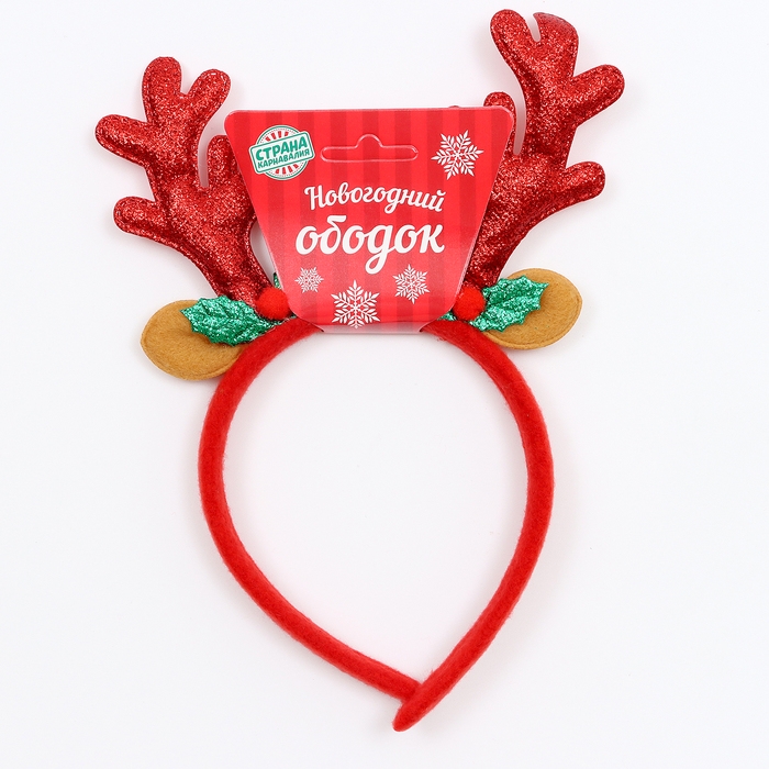 Карнавальный ободок &laquo;Рога&raquo; с ушками, цвета МИКС