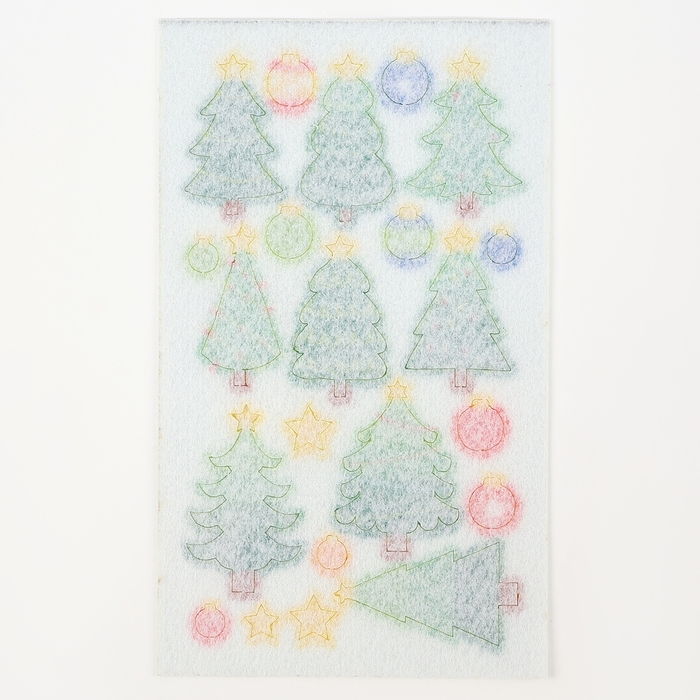 Наклейки из фетра &laquo;Елочки&raquo;, 11 х 18,5 см, 22 шт