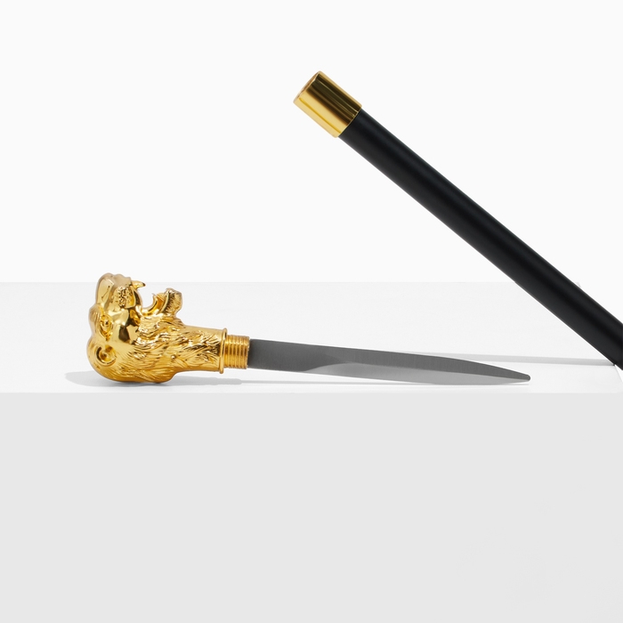 Сувенирное изделие Трость с кинжалом, клинок 36см, рукоять лев Сувенирное изделие Трость с кинжалом, клинок 36см, рукоять лев