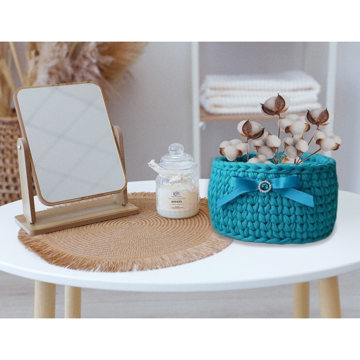 Трикотажная пряжа "Риббон" с люрексом 85м/170&plusmn;5 гр (Сапфир, люрекс: Кобальт)