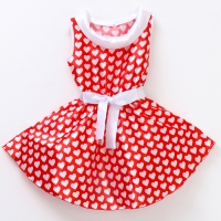 Карнавальный костюм &laquo;Стиляги&raquo; платье красное с белыми сердцами, повязка р-р 34 рост 134 см