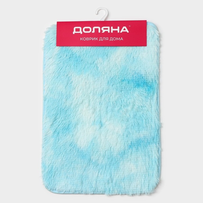 Коврик для дома Доляна &laquo;Пушистик&raquo;, 40&times;60 см, цвет сине-голубой