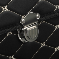 Органайзер кофр в багажник, C2R HT087, 48&times;30&times;30 см, экокожа, черный, бежевая строчка