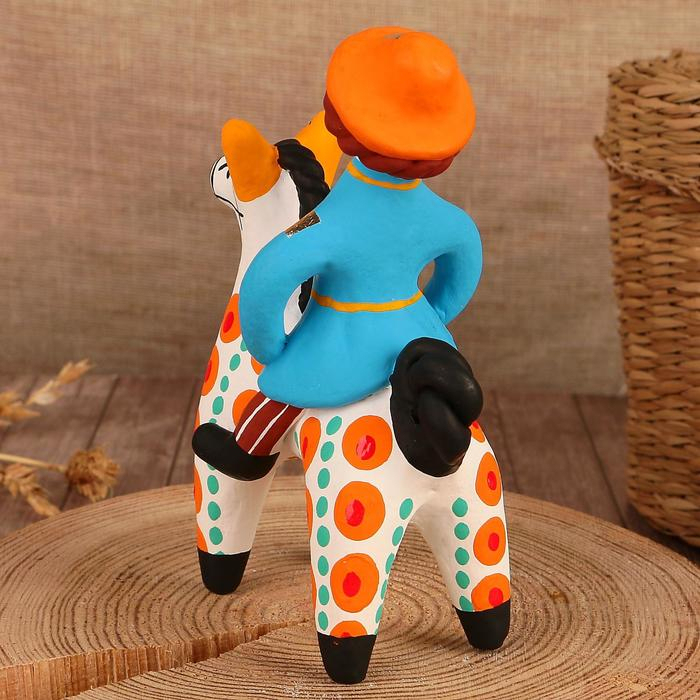 Дымковская игрушка Дымковская игрушка "Всадник", 12 см, микс