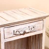 Тумба "Старый Бали" 50х30х90 см, дерево албезия, белый
