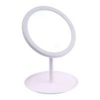 Зеркало KZ-09, подсветка, настольное, АКБ, 2500 мАч, 3 режима, поворот 90&deg;, белое