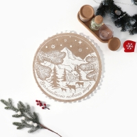 Новый год. Салфетка &laquo;Волшебного нового года&raquo; цв.белый, 37*37 см