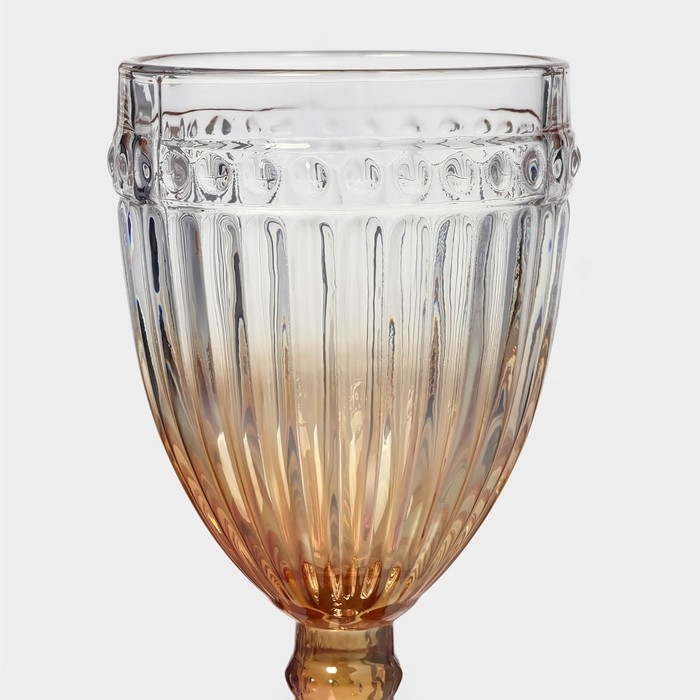 Набор бокалов для вина стеклянный Magistro «Босфор», 250 мл, 8,5×16,5 см, 6 шт, цвет градиент золото Набор бокалов для вина стеклянный Magistro «Босфор», 250 мл, 8,5×16,5 см, 6 шт, цвет градиент золото