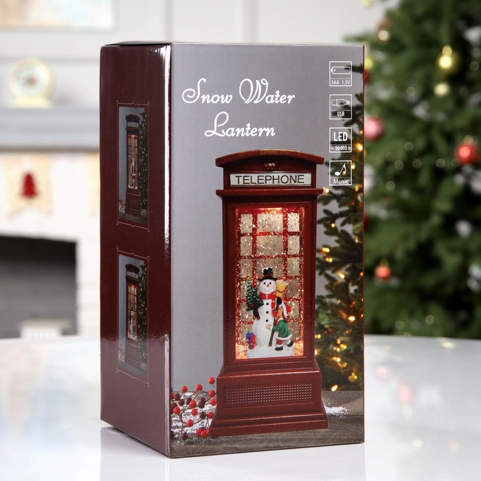 Светодиодная фигура &laquo;Девочка и снеговик&raquo; 9 &times; 20 &times; 8 см, пластик, батарейки ААх3 (не в комплекте), USB, свечение тёплое белое