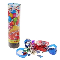 Хлопушка поворотная &laquo;Поздравляем, улыбок, счастья!&raquo;, конфетти, фольга, серпантин, 15 см