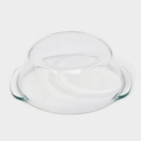 Набор кастрюль из жаропрочного стекла для запекания Доляна &laquo;Гратен&raquo;, 2 предмета: 700/1500 мл, d=14,5/11 см, с крышками, толщина 4 мм