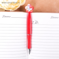 Ручка шариковая синяя паста, пластиковая с цветком "С праздником весны!" Ручка шариковая синяя паста, пластиковая с цветком "С праздником весны!"