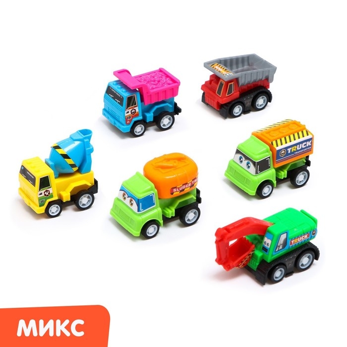 Набор инерционных машин &laquo;Стройка&raquo; в сумке, 6 штук, МИКС