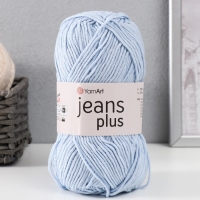 Пряжа "Jeans plus" 55% хлопок, 45% акрил 160м/100гр (75 св.голубой) Пряжа "Jeans plus" 55% хлопок, 45% акрил 160м/100гр (75 св.голубой)